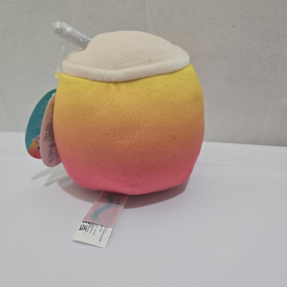 Squishmallows | Bergit Cute Yellow and Pink Plush Toy - Picture 5 of 7